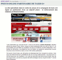 Pneus Online partenaire de Taxis G7