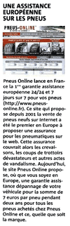Une assistance européenne sur les pneus