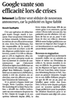 Google vante son efficacité lors de crises