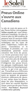 Pneus Online s’ouvre aux Canadiens