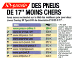 Des pneus de 17" moins chers