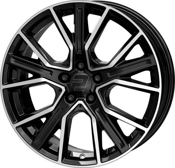 2DRV WH34 9.0x20 5x112 ET30 66.6 Zwart gepolijst vlak velg