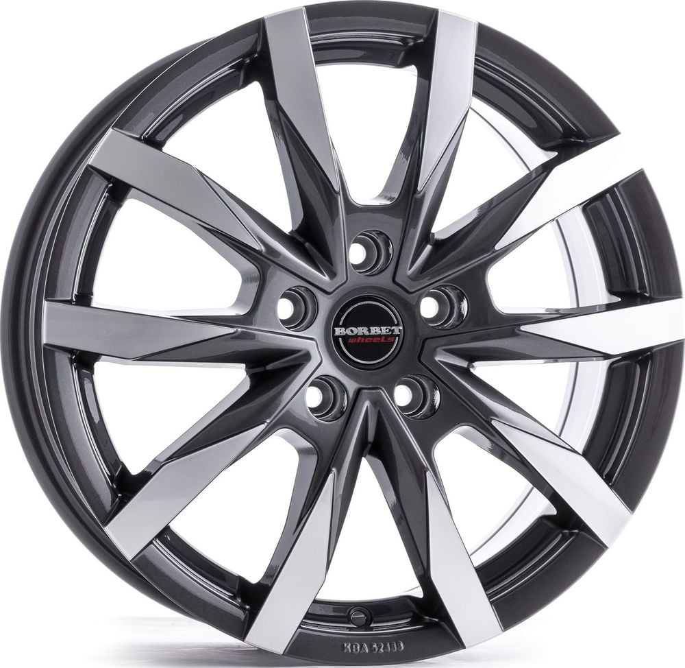 Borbet CW5 7.5x18 5x108 ET45 72.5 Grau verblendung poliert Felge