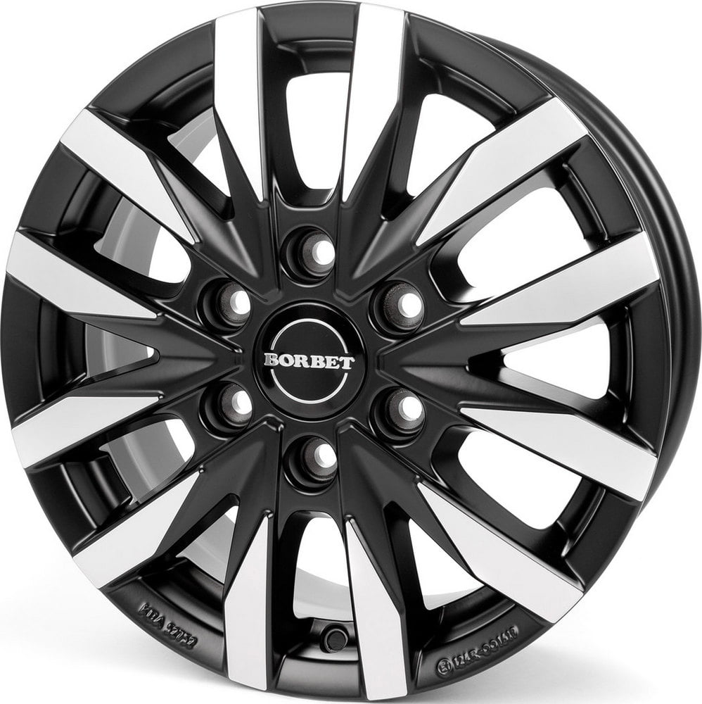 Jante Borbet CW6 6.5x16 6x130 ET54 84.1 Noir mat face polie