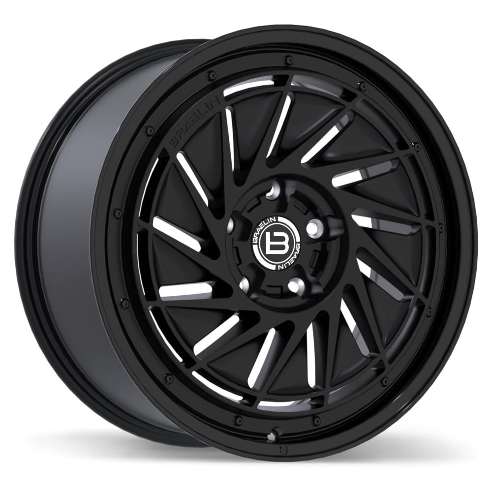 Braelin BR16 8.5x19 5x114.3 ET40 56.6 Matte black with gloss black lip rim