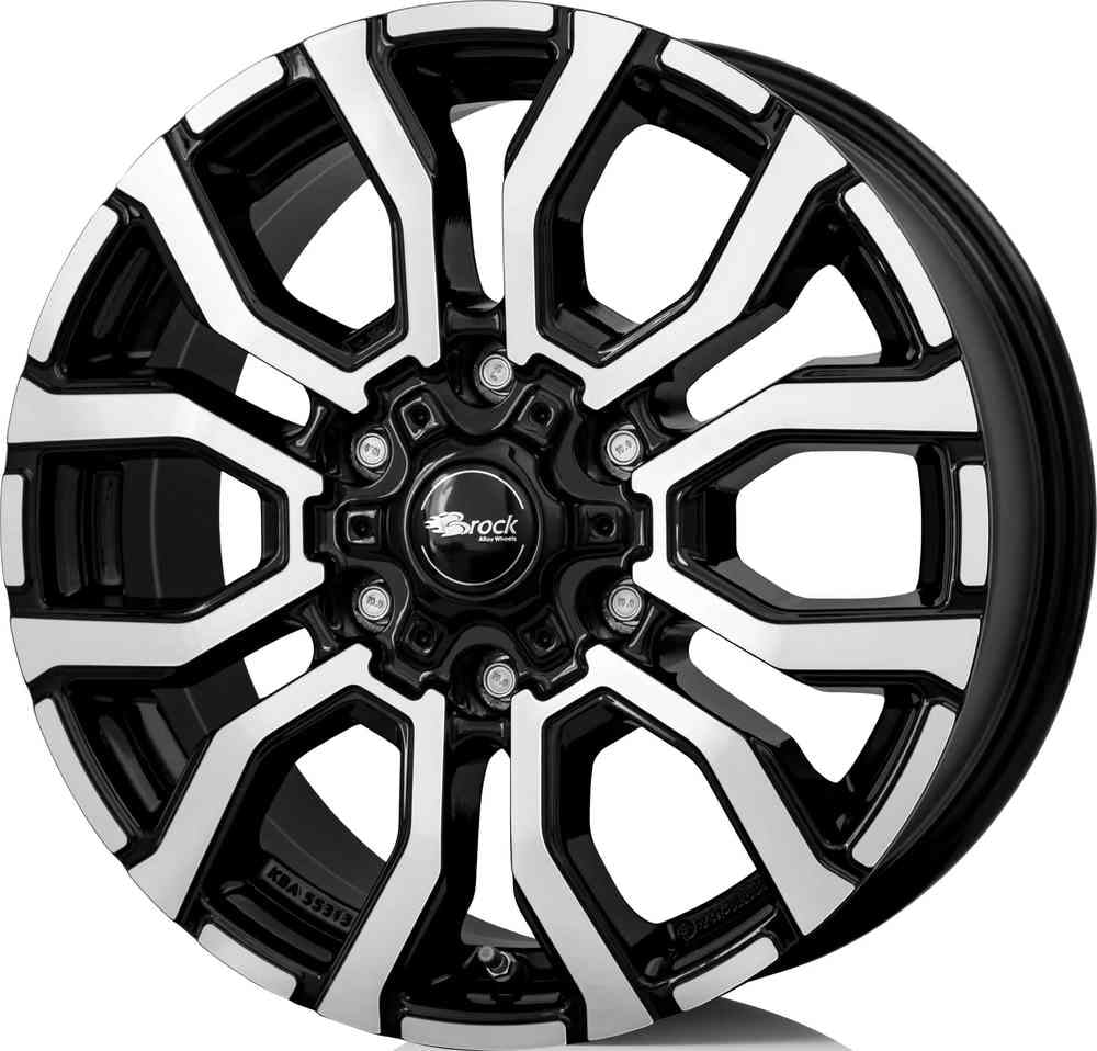 Jante Brock RC35 6.5x16 6x130 ET62 84.1 Noir brillant face polie