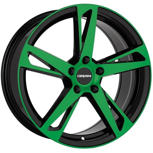 Jante Carmani CA16 NOIR FACE POLIE VERT