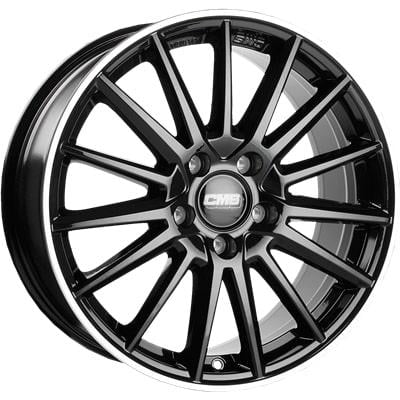 CMS C23 8.0x18 5x112 ET38 66.5 Schwarz rand poliert Felge