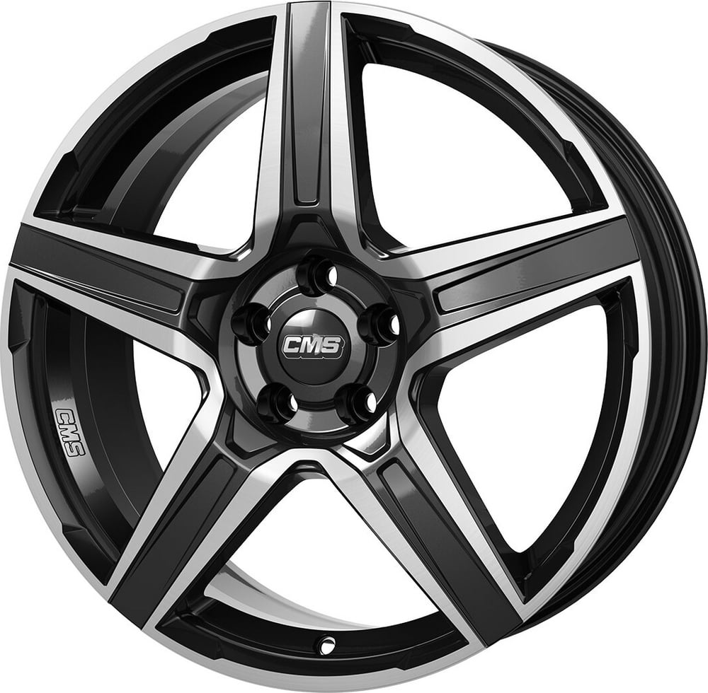 Jante CMS C34 7.5x19 5x112 ET48 57.1 Noir brillant face polie