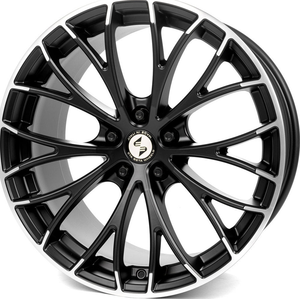Jante Eta Beta Piuma 8.5x19 5x112 ET45 78.1 Noir mat bord et centre poli