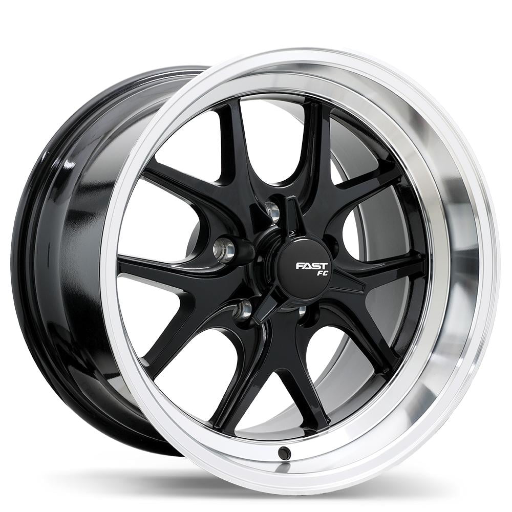 Fast Wheels FC04V 8.0x17 5x114.3 ET15 70.6 Gloss black with machined lip rim