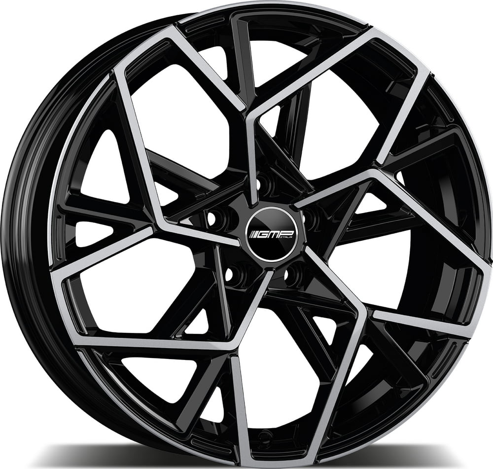 GMP Cartesio 7.0x17 4x100 ET38 73.1 Schwarz glÄnzend verblendung poliert Felge