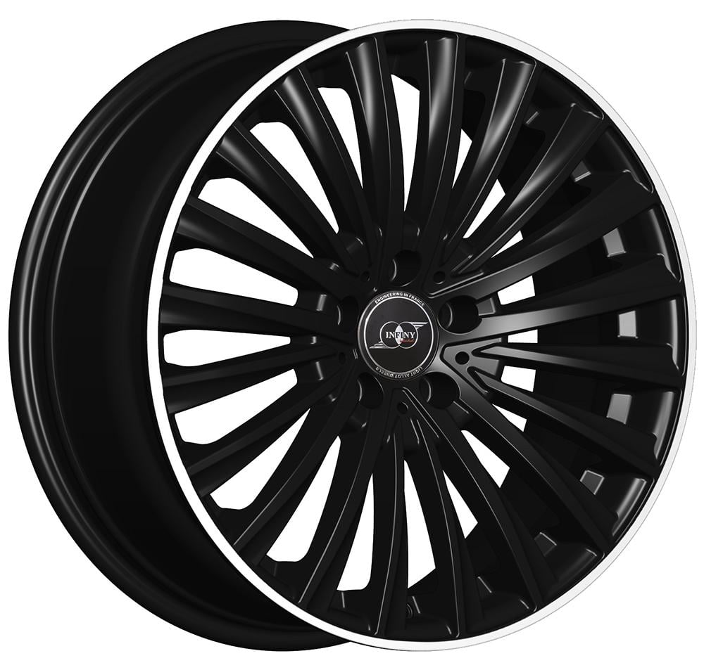 Infiny Individual Vector 9.0x19 5x112 ET42 66.5 Schwarz rand poliert Felge