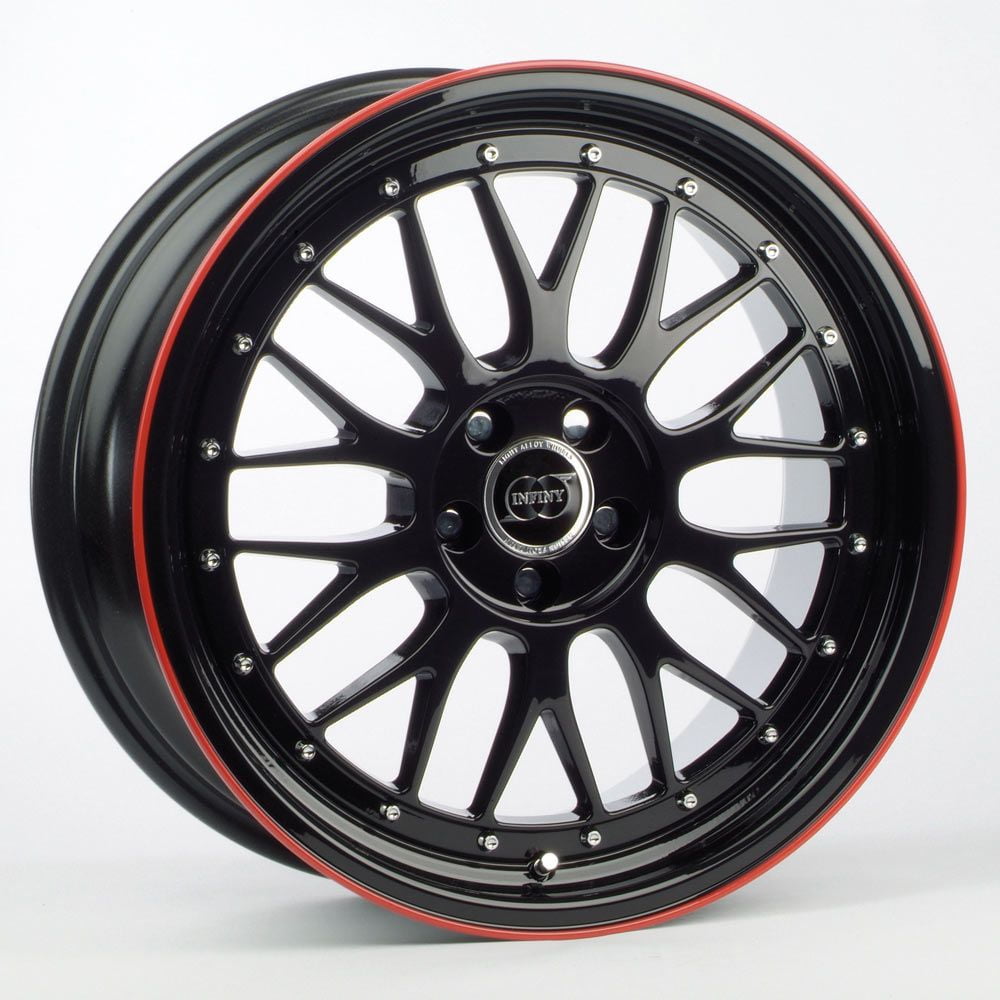 Jante Infiny R1 NOIR BRILLANT BORD ROUGE