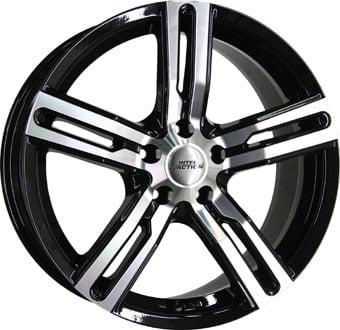 Inter Action Kargin 6.5x16 5x108 ET43 65.1 Schwarz verblendung poliert Felge