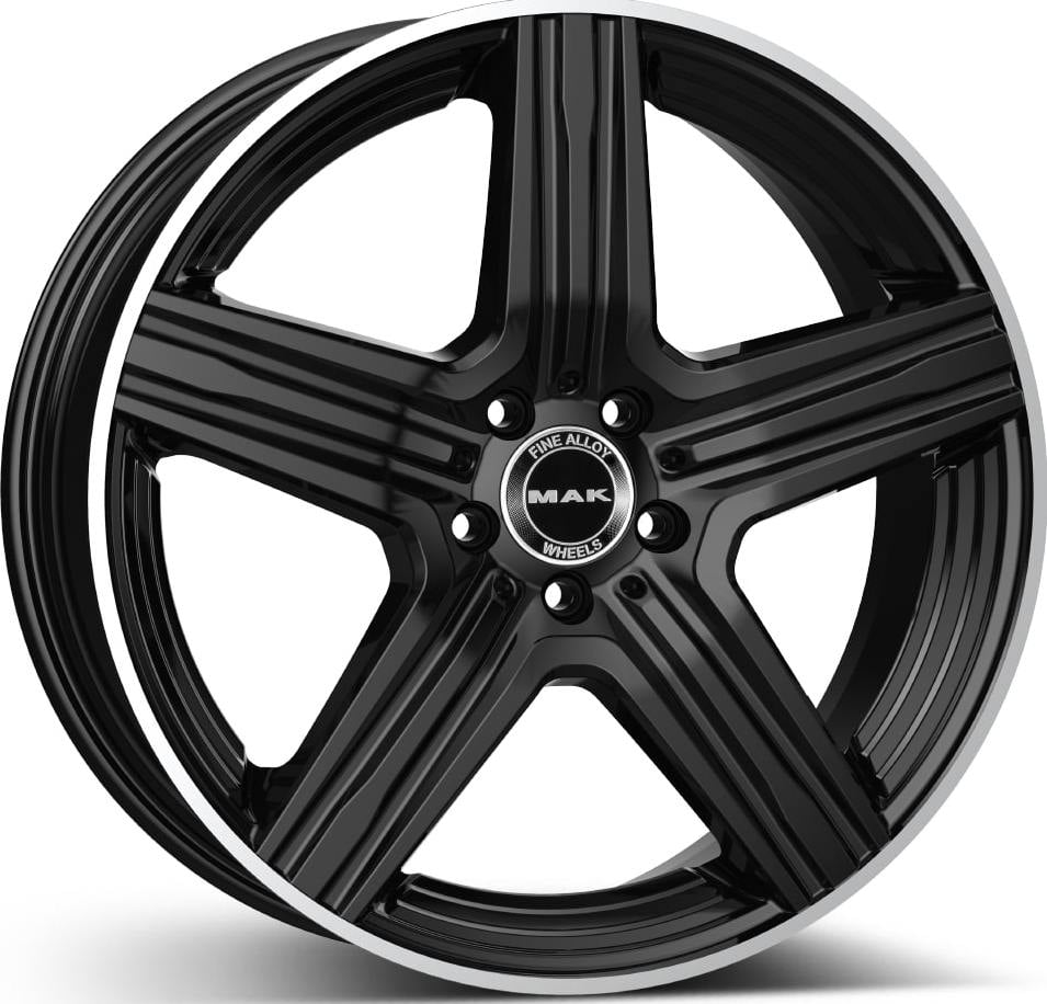 Mak Lewis-D 11.0x21 5x112 ET38 66.6 Schwarz rand poliert Felge