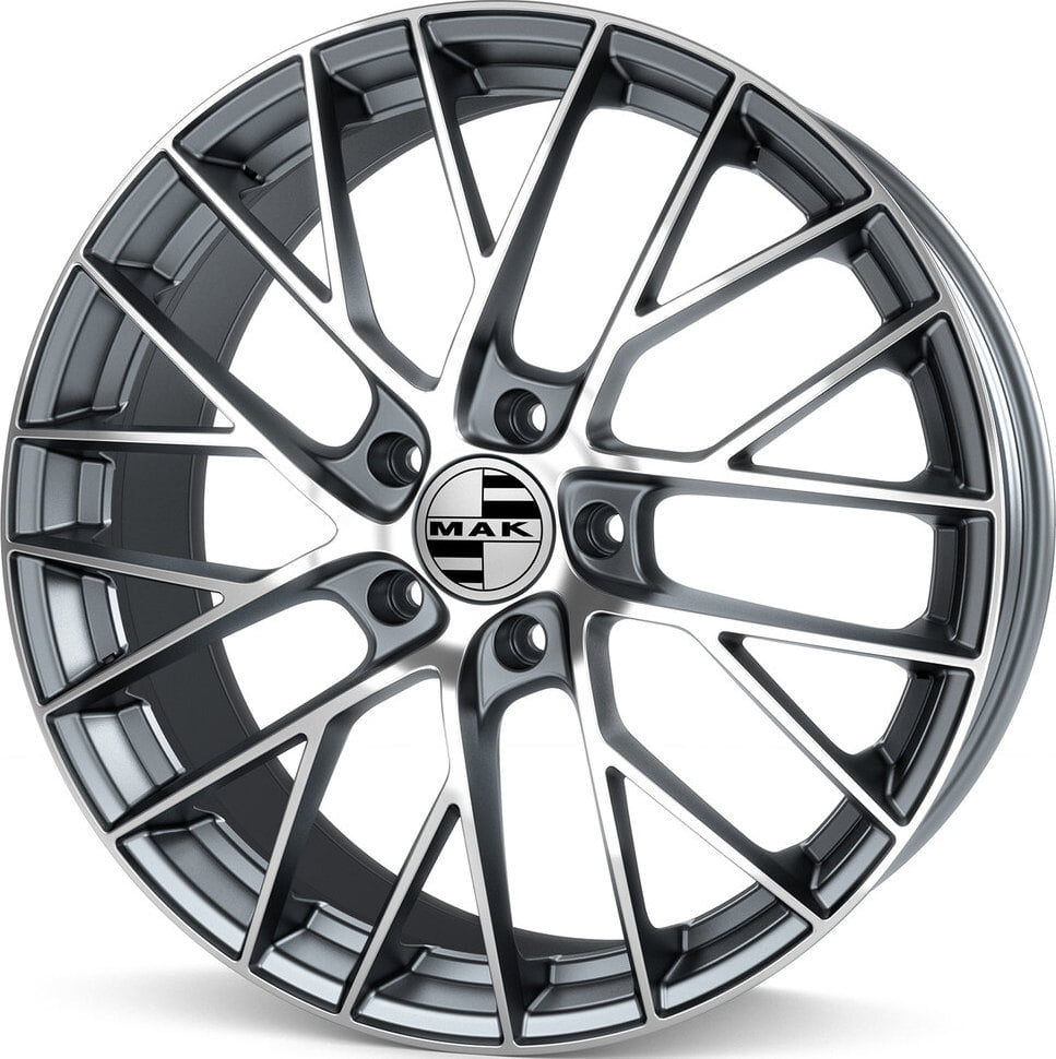 Mak Monaco 8.5x19 5x130 ET52 71.6 Grau verblendung poliert Felge