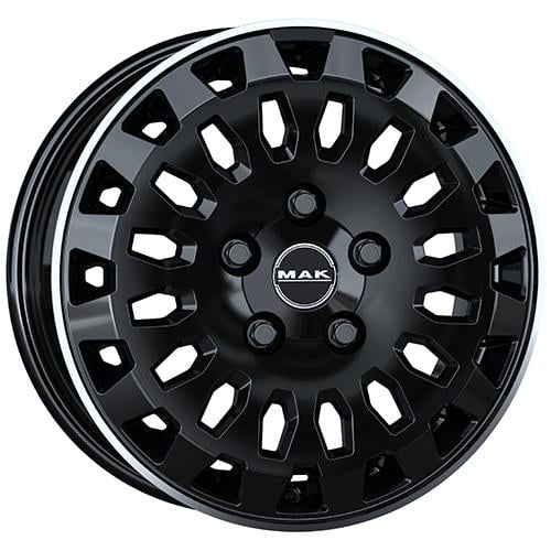 Cerchi Mak Overland 7.0x17 5x108 ET46 65.1 Nero con bordo levigato