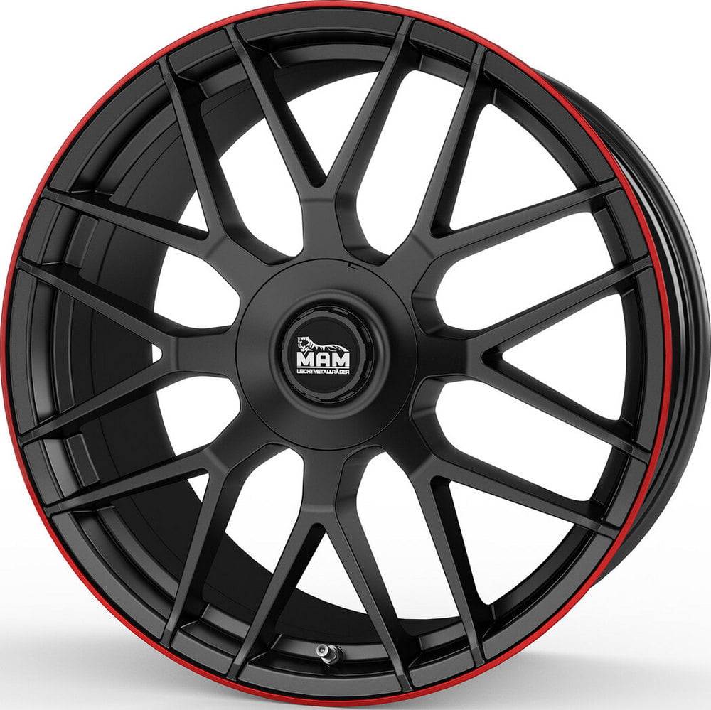 Jante Mam Felgen MamGT1 NOIR MAT BORD ROUGE