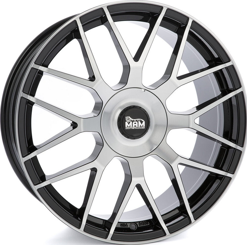 Mam Felgen MamGT1 8.5x19 5x100 ET45 66.6 Zwart gepolijst vlak velg
