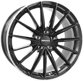 Jante Monaco GP14 8.0x18 5x112 ET45 66.6 Noir brillant bord poli