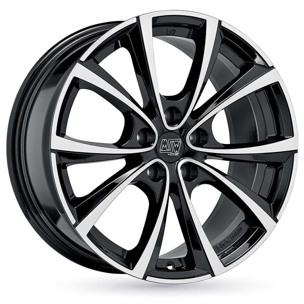 Jante Msw Msw27T 9.5x19 5x114.3 ET45 64.1 Noir brillant face polie