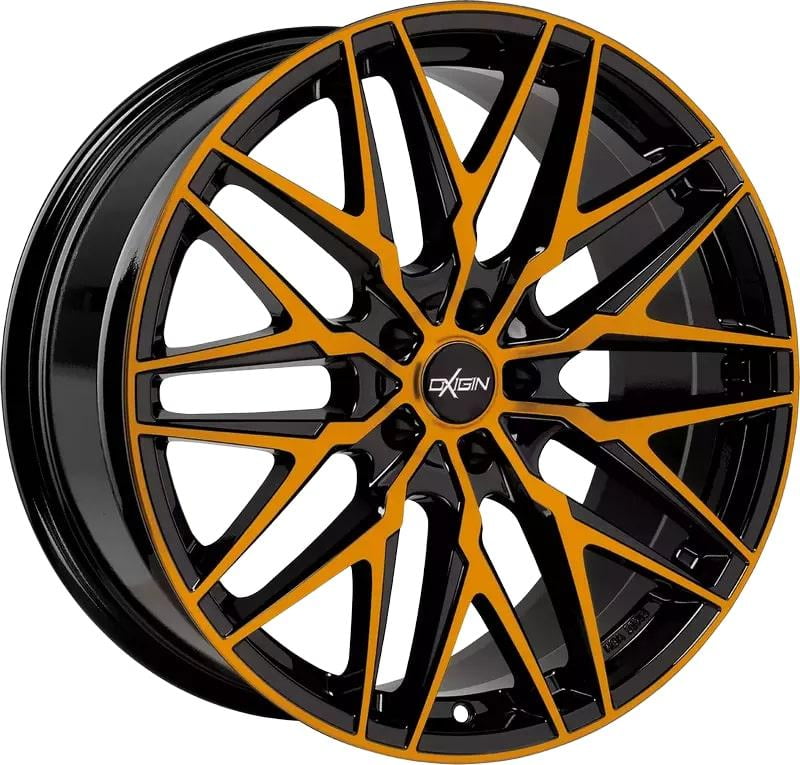 Jante Oxigin 25 Oxcross NOIR MAT FACE POLIE ORANGE
