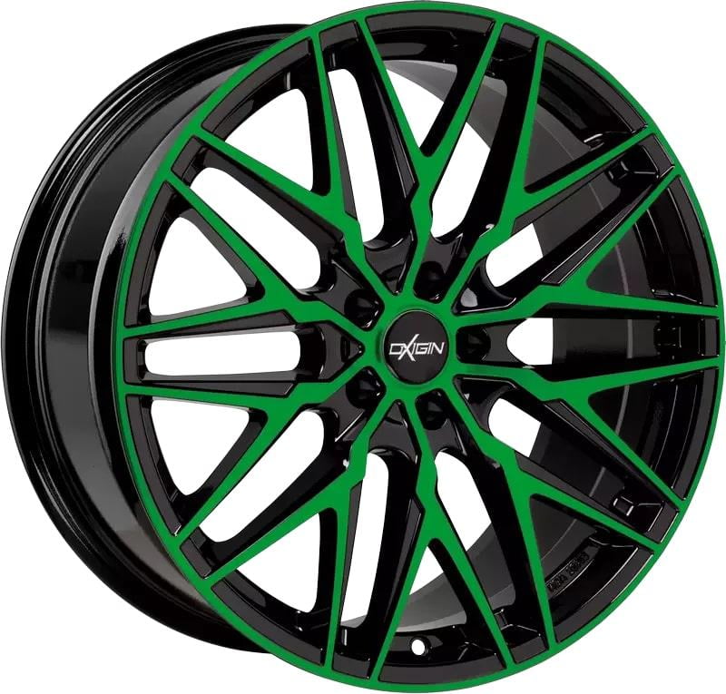 Jante Oxigin 25 Oxcross NOIR FACE POLIE VERT