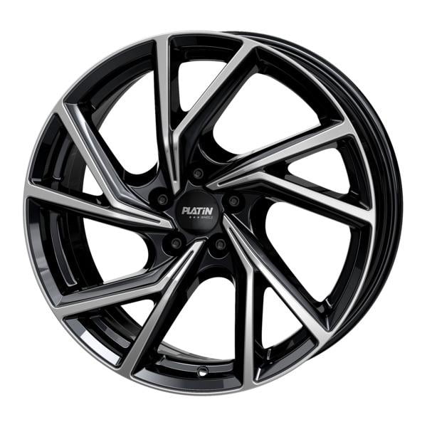 Platin P107 7.5x19 5x112 ET50 57.1 Schwarz glÄnzend verblendung poliert Felge