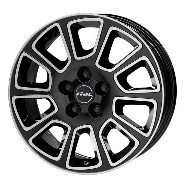 Jante Rial Transporter 2 6.5x16 5x120 ET60 65.1 Noir face polie
