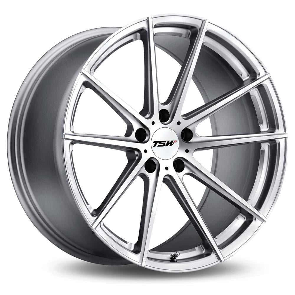 TSW Bathurst 8.0x19 5x100 ET35 72 Silber verblendung poliert Felge