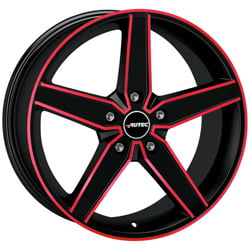 Llanta Autec Delano NEGRO MAT BORDE ROJO