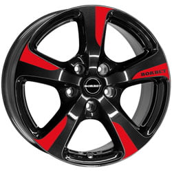 Cerchi Borbet CC NERO MAT RED LIP
