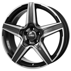 Jante CMS C34 7.5x19 5x112 ET48 57.1 Noir brillant face polie