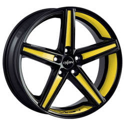Jante Oxigin 18 Concave JAUNE FACE NOIR BRANCHES JAUNES